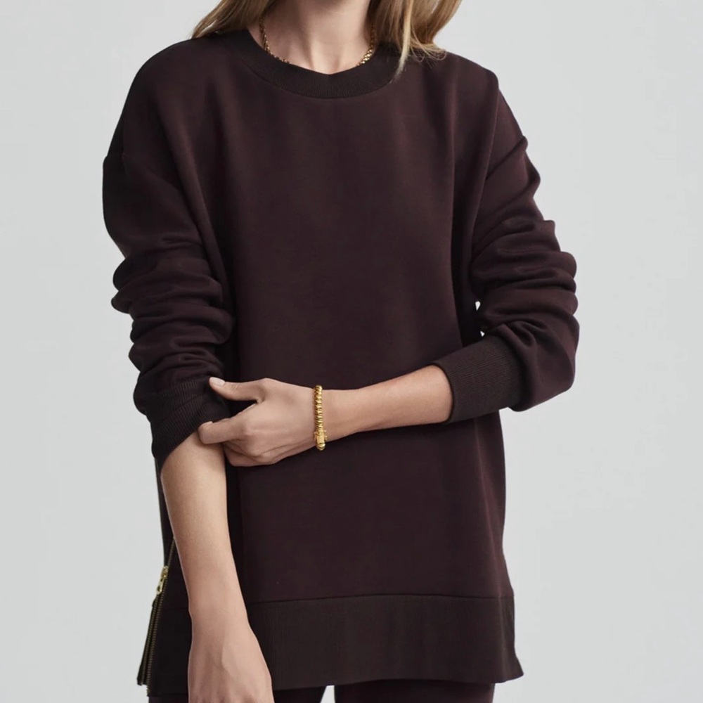 Varley Gabriela Sweatshirt in Coffee Bean Size Small